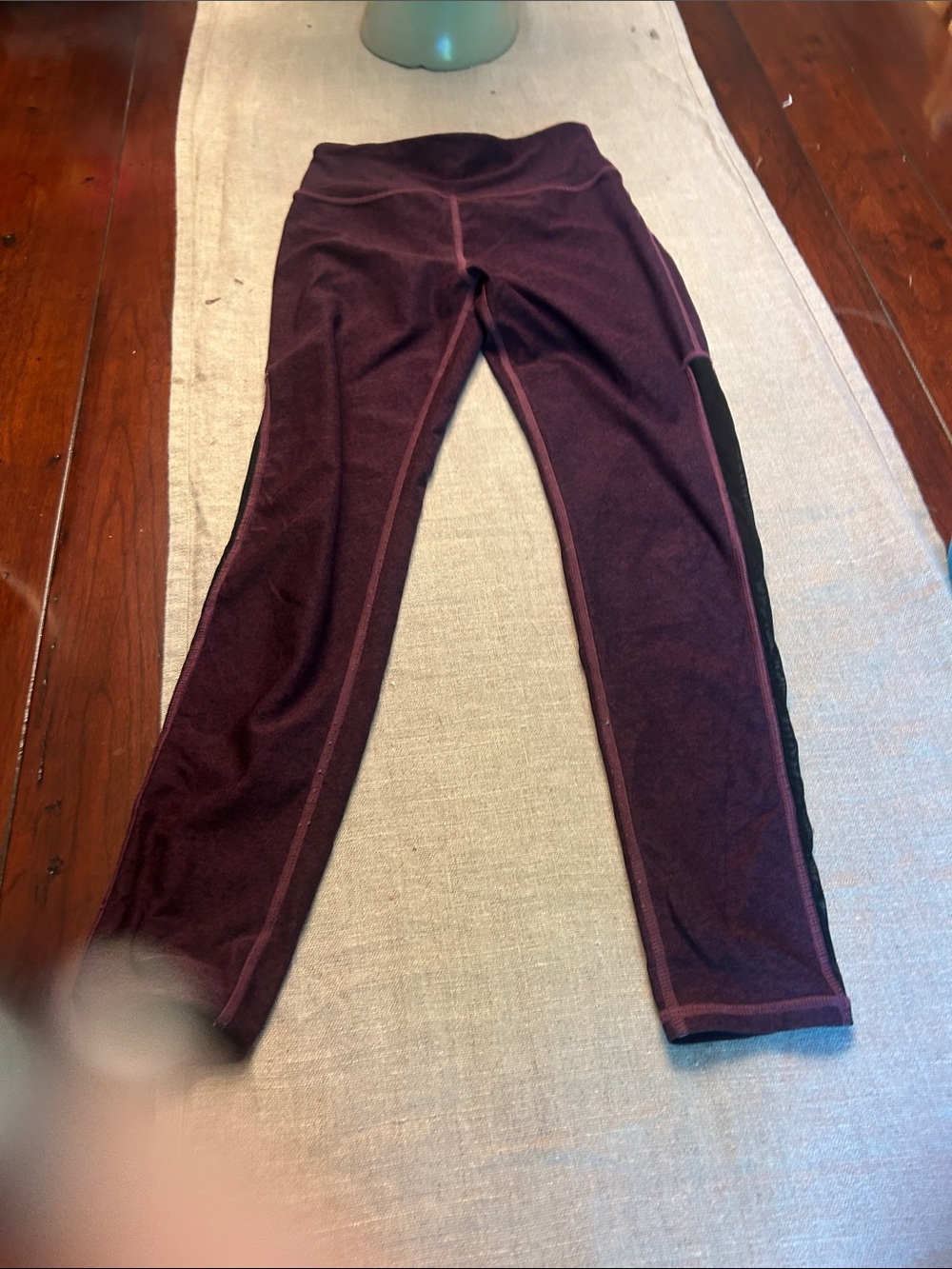 Zella Girls' Plum Leggings with Black Side Panel